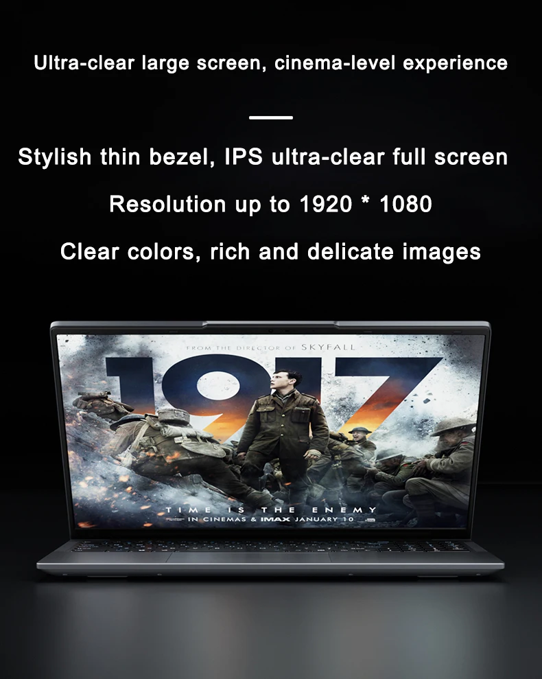 New 15.6" Portable Laptop Intel 6500Y 32GB RAM 2TB SSD Windows 11 5000mAh Backlit Keyboard Fingerprint Office Gaming Notebook PC - الصورة 5