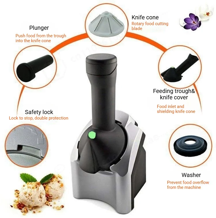Fully Automatic Ice Cream Maker Household Fruit Ice Cream Machine Easy to Use Kitchen Appliance for Kids - الصورة 2