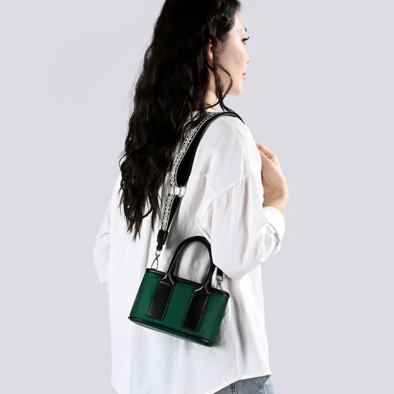 Vintage Textured Original Retro Diaper Bag Casual Simple Stylish Clutch Mini Leather Women’s Crossbody Bag Luxury - الصورة 6